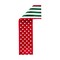 2.5" Polka Dot Striped Fused Ribbon: Red/Green/White (10 Yards)